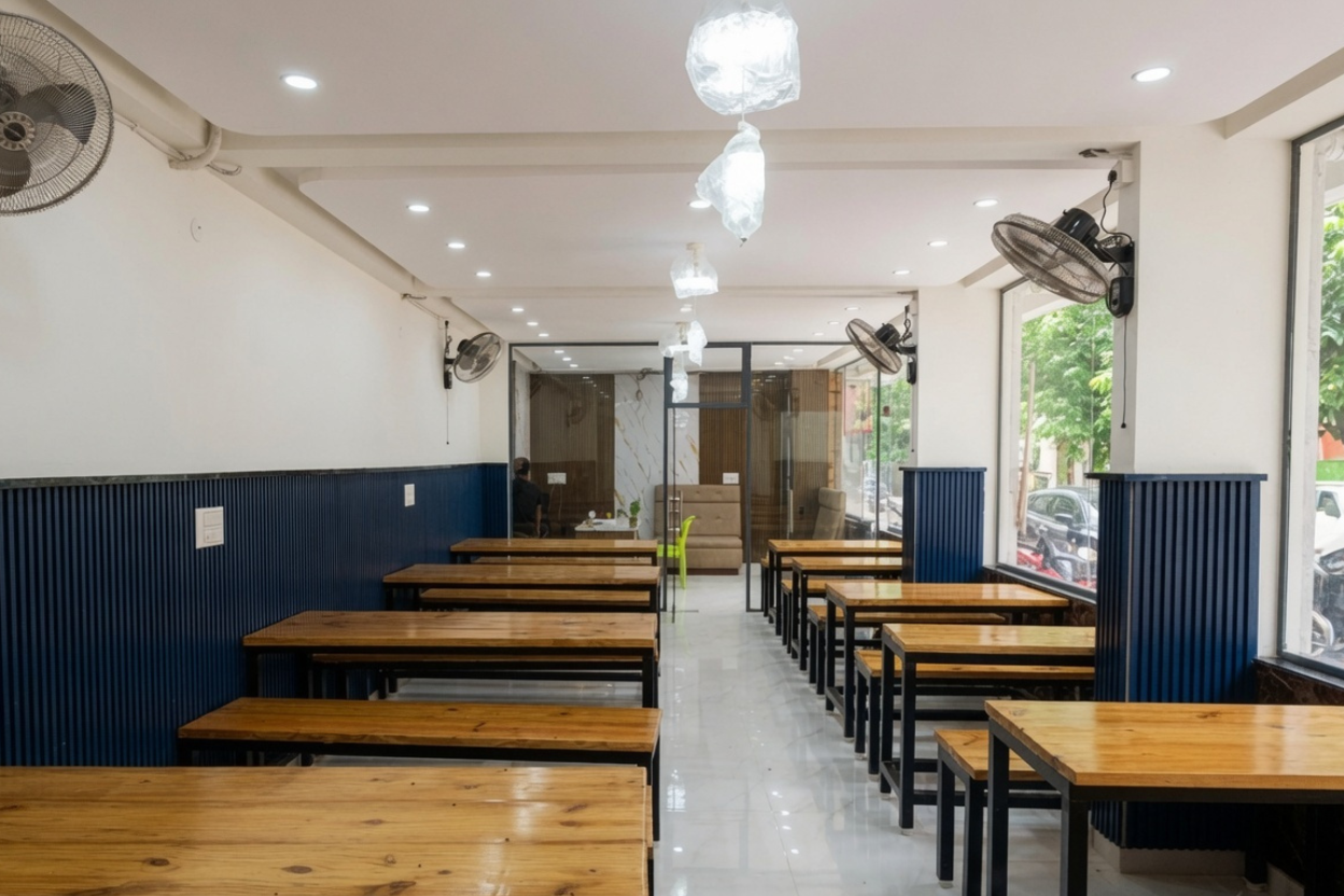 Dining hall at Pelagia Elite near Christ University Kengeri
